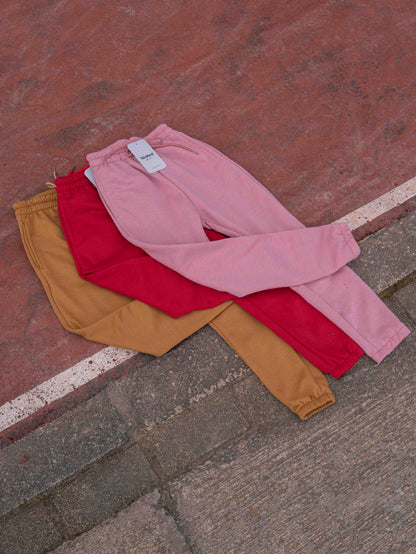 JOGGERS MINIMALISTAS X3 (Palo de rosa, camel y rojo) #1