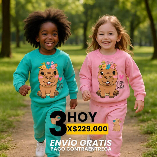SET CAPYBARA PARA NIÑO Y NIÑA